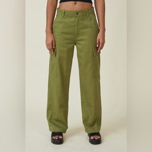 Cotton On Khaki Green Bobbie Cargo Pants NWT SIZE 10